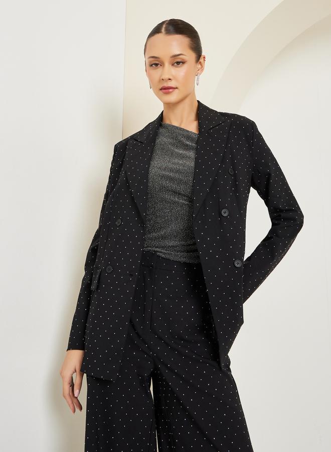 ستايلي بليزر مزين بقصة عادية - Image 5